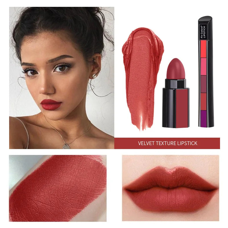 5 in 1 Velvet Matte Lipstick Set